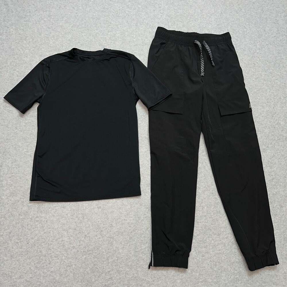 Russell Athletic Shirt Pants Bundle Boys L/XL Activewear Black Stretch Sporty